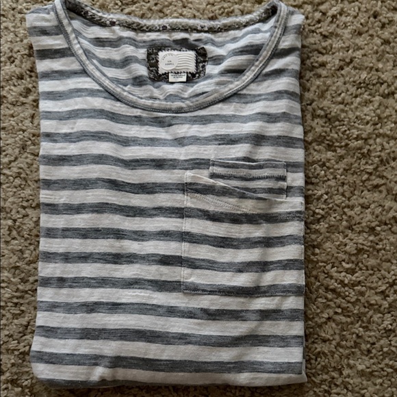Anthropologie Gray Striped Long Sleeve Tee - Picture 1 of 7